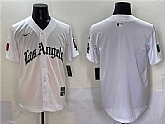 Men's Los Angeles Dodgers Blank White Mexico 2025 LA Gothic Style With Fernando Patch Vapor Premier Limited Stitched Jersey,baseball caps,new era cap wholesale,wholesale hats